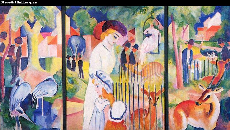 August Macke Grober Zoologischer Garten, Triptychon